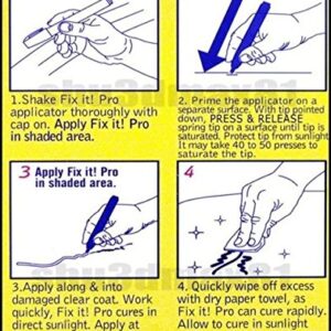 3pcs/lot Fix it Pro Clear Coat Applicator Scratch Repair Pen Filler and Sealer