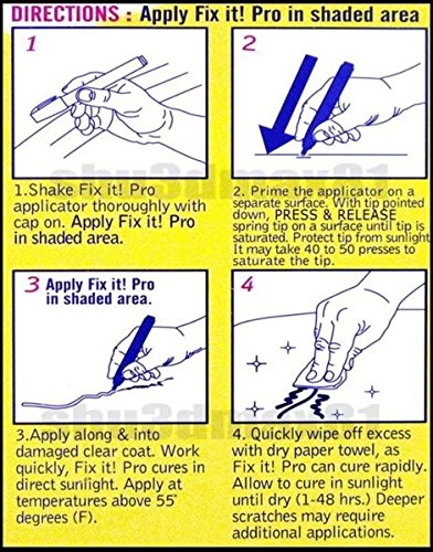 3pcs/lot Fix it Pro Clear Coat Applicator Scratch Repair Pen Filler and Sealer