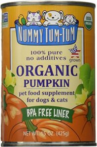 nummy tum tum organic canned pumpkin for dogs, 15 oz (pack of 12)