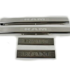 Genuine Dodge RAM Accessories 82212428AB Stainless Steel Door Sill Guard with RAM's Head Logo