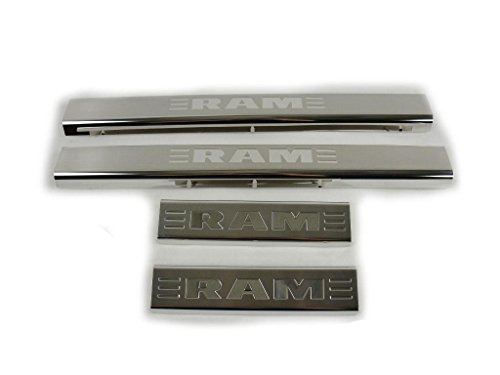 Genuine Dodge RAM Accessories 82212428AB Stainless Steel Door Sill Guard with RAM's Head Logo