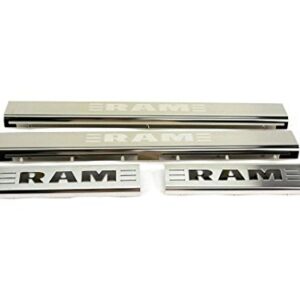 Genuine Dodge RAM Accessories 82212428AB Stainless Steel Door Sill Guard with RAM's Head Logo