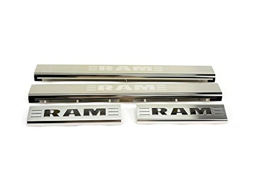 Genuine Dodge RAM Accessories 82212428AB Stainless Steel Door Sill Guard with RAM's Head Logo