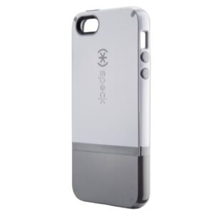 speck products candyshell flip dockable case for iphone 5 & 5s - white/graphite grey/pebble grey