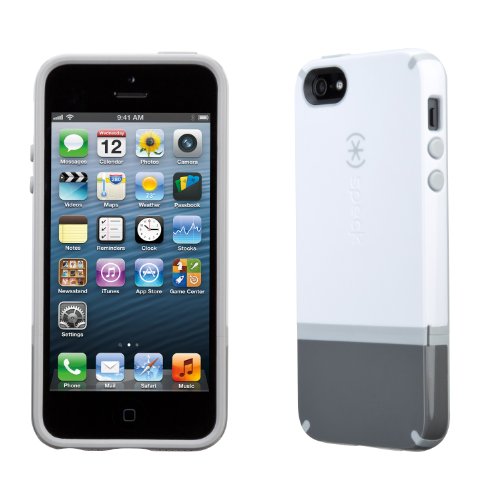 Speck Products CandyShell Flip Dockable Case for iPhone 5 & 5S - White/Graphite Grey/Pebble Grey