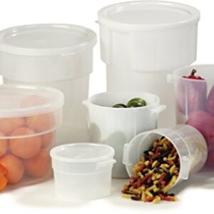 Carlisle FoodService Products 060002 BPA-Free Bains Marie Round Storage Container, 6 Quart, White