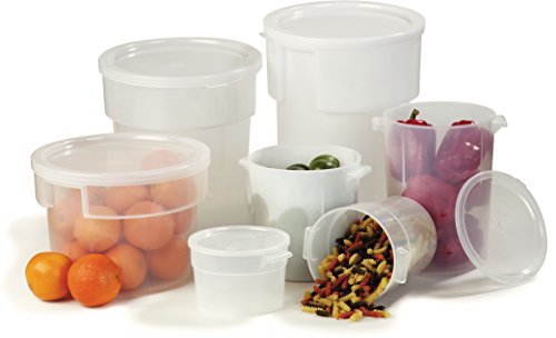 Carlisle FoodService Products BPA-Free Bains Marie Round Storage Container, 2 Quart, White