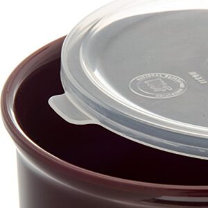 Carlisle FoodService Products Classic™ Round Storage Container with Lid, 1.2 Quart Crock, Brown