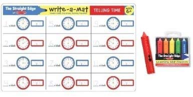 Melissa & Doug Telling Time Learning Place Mat with Wipe-Off Crayons