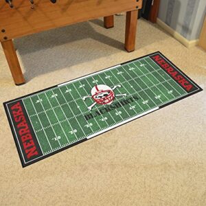 FANMATS 10342 Nebraska Cornhuskers Field Runner Rug - 30in. x 72in. - Blackshirts Alternate Logo