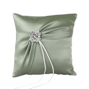 ivy lane design garbo collection wedding ring pillow, sage green