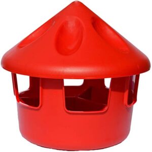 Supa Poultry Feed and Grit Station (Pack of 1), Heavy Duty Durable Plastic Grit Station, Anti Perching Conical Shape Top, Made in The UK.