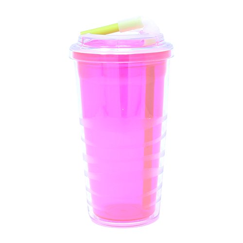 Copco Lock-n-Roll Tumbler with Flip Up Straw, 1 Count (Pack of 1), Pink