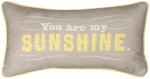 manual reversible throw pillow, you are my sunshine, 17 x 9-inch