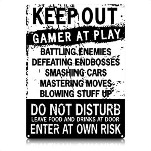 keep out signs for bedroom door - enter at your own risk warning sign funny wall art do not enter sign adult tin signs gamer wall art - gamer accessories for men keep out sign gamer room wunderwheel