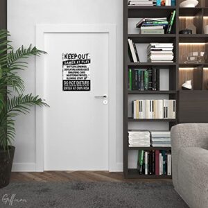 Keep Out Signs for Bedroom Door - Enter at Your Own Risk Warning Sign Funny Wall Art Do not Enter Sign Adult Tin Signs Gamer Wall Art - Gamer Accessories for Men Keep Out Sign Gamer Room wunderwheel