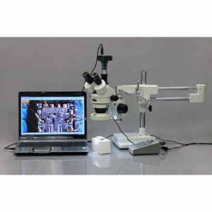 AmScope MU1000 10MP Digital Microscope Camera for Still and Video Images, 40x Magnification, 0.5x Reduction Lens, Eye Tube or C-Mount, USB 2.0 Output, Includes Software