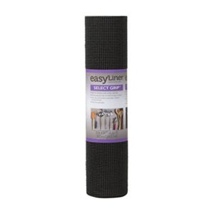 EasyLiner Select Grip Shelf Liner for Drawers & Cabinets - Easy to Install & Cut to Fit - Non Slip Non Adhesive Grip Shelf Liner for Kitchen Drawers, Bathroom, Pantry - 20 in. x 24 ft. - Black