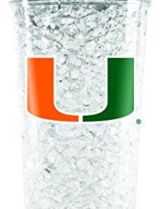 NCAA Miami Hurricanes 16oz Crystal Freezer Tumbler with Lid and Straw