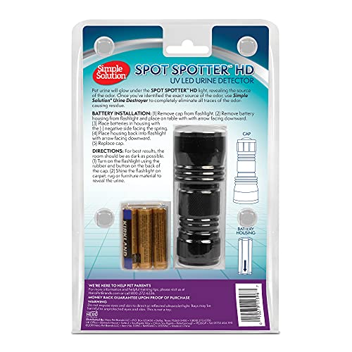 Simple Solution Spot Spotter HD UV LED Urine Detector | Spot and Eliminate Pet Urine Stains and Odors | 1 Light