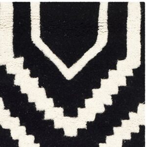 SAFAVIEH Chatham Collection 2' x 3' Black/Ivory CHT731K Handmade Geometric Premium Wool Accent Rug