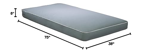 Wolf Comfort Plus Smooth 6" innerspring Mattress, filled with Wolf's cotton blend, Twin, Bed in a Box, Made in the USA