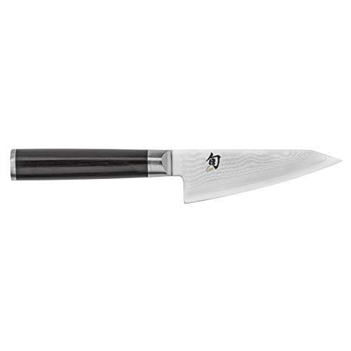 Shun Cutlery Classic Asian Multi-Prep Knife 4.5”, Authentic, Handcrafted Japanese Boning Knife, Trimming Knife, and Utility Knife, Easily Maneuvers Around Bone and Slices Tough Cartilage.,Silver