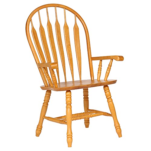 Sunset Trading Comfort Dining Arm Chair, 41", Light Oak