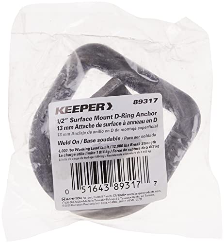 Keeper 89317 1/2" Weld-On Surface Mount D-Ring Anchor