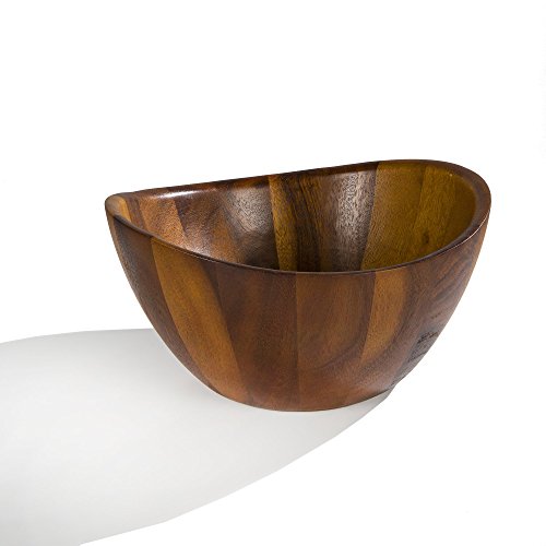 nambe Gourmet Harmony 3 Piece Wooden Salad Bowl Set | Big 12-Inch Salad Bowl with Serving Utensils | Acacia Wood Salad Tosser and Fruit Bowl | Housewarming Gift | Designed by Wei Young