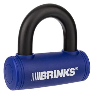 brinks - 3 7/8” mini u-bar lock - weather resistant and pick resistant bike lock, blue