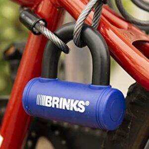 BRINKS - 3 7/8” Mini U-Bar Lock - Weather Resistant and Pick Resistant Bike Lock, Blue