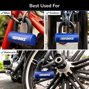 BRINKS - 3 7/8” Mini U-Bar Lock - Weather Resistant and Pick Resistant Bike Lock, Blue