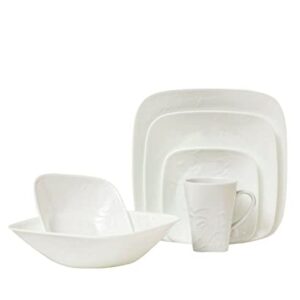 CORELLE Boutique Cherish Embossed Square 16-pc Set