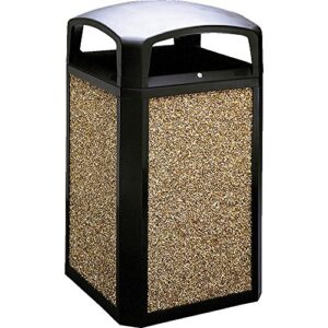 rubbermaid commercial products landmark classic dome lid trash can, 50-gallon, indoor/outdoor wastebasket/garbage bin for public spaces mall/gas station/school/hospital/office/lobby,black