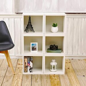 Way Basics Cubby Shelf Bookshelf Set of 6 (Tool-Free Assembly and Uniquely Crafted from Sustainable Non Toxic zBoard Paperboard), White