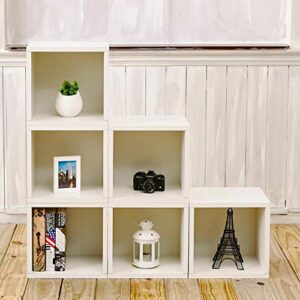 Way Basics Cubby Shelf Bookshelf Set of 6 (Tool-Free Assembly and Uniquely Crafted from Sustainable Non Toxic zBoard Paperboard), White