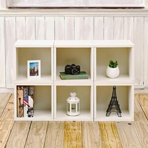 Way Basics Cubby Shelf Bookshelf Set of 6 (Tool-Free Assembly and Uniquely Crafted from Sustainable Non Toxic zBoard Paperboard), White