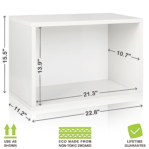 Way Basics Display Shelf Bookcase (Tool-Free Assembly), White