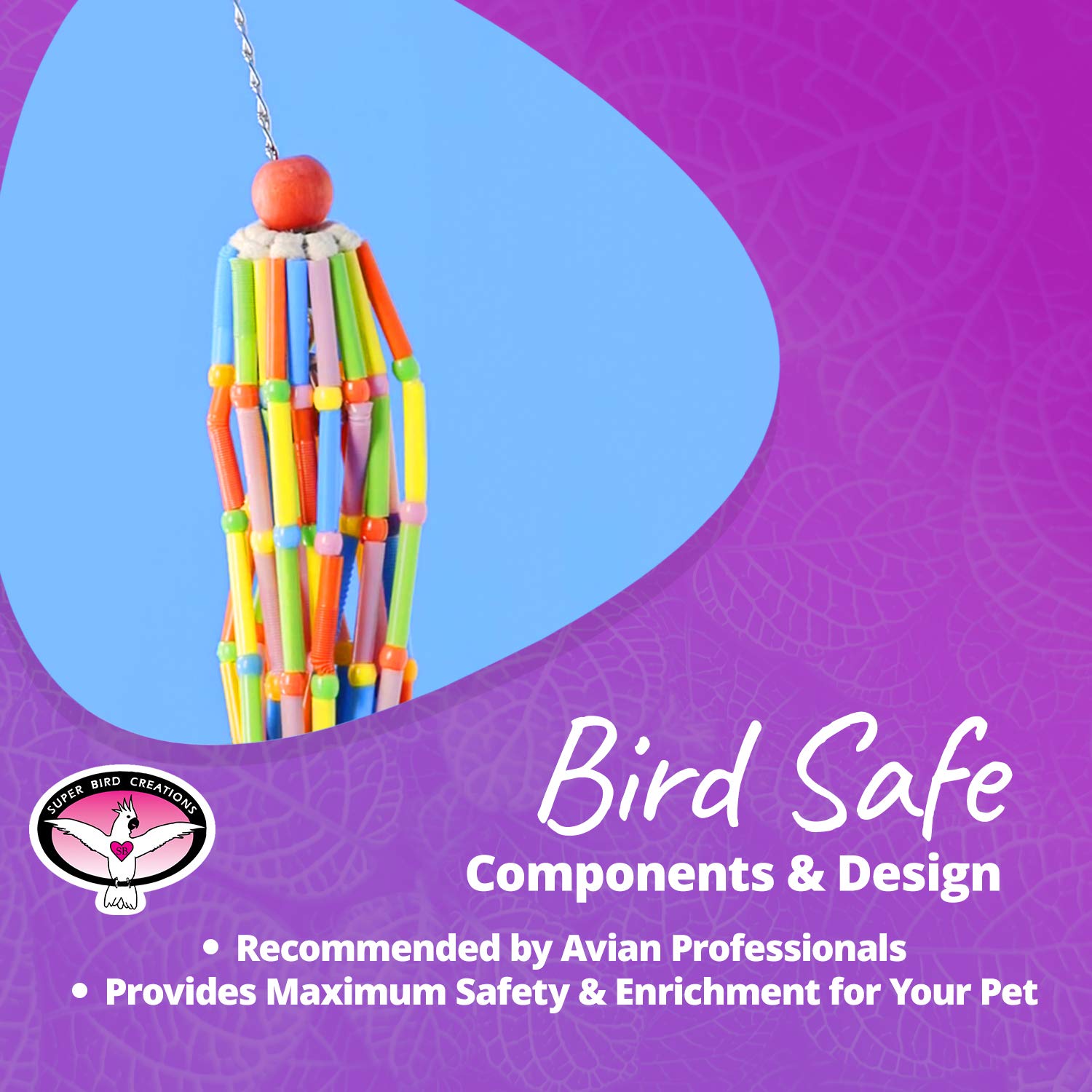 Super Bird Creations SB708 Wind Chimes Bird Toy, Medium Bird Size, 13” x 2”