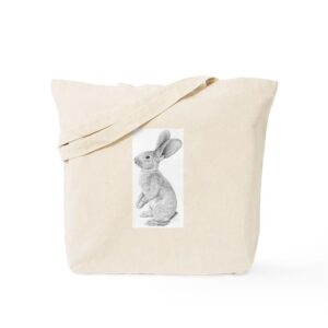 cafepress giant rabbit tote bag natural canvas tote bag, reusable shopping bag