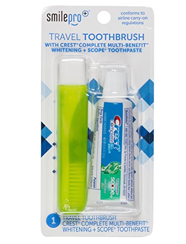 Dental Source Travel Toothbrush and Crest Toothpaste Kit, 3-pack