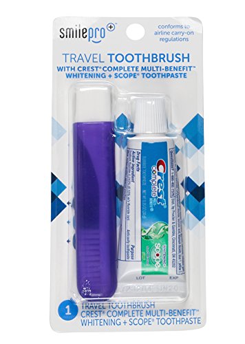 Dental Source Travel Toothbrush and Crest Toothpaste Kit, 3-pack