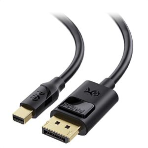 cable matters 4k mini displayport to displayport cable (displayport to mini displayport) in black 6 feet - 4k 60hz, 2k 144hz monitor support