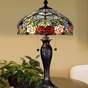 Dale Tiffany TT12232 Tiffany/Mica Two Light Table Lamp in Bronze/Dark Finish, 16.25 inches, 27.00x16.25x16.25, Fieldstone