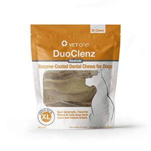 vetone: duoclenz rawhide dental hygenic chews for extra large-sized dogs, 30-count bag