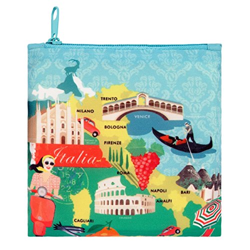 LOQI Urban Italy Reusable Shopping Bag, Multicolored