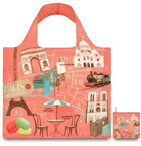 loqi urban paris reusable shopping bag, multicolored
