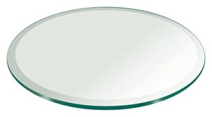 24" inch round glass table top 1/4" thick tempered beveled edge by fab glass and mirror