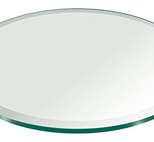 24" Inch Round Glass Table Top 1/4" Thick Tempered Beveled Edge by Fab Glass and Mirror